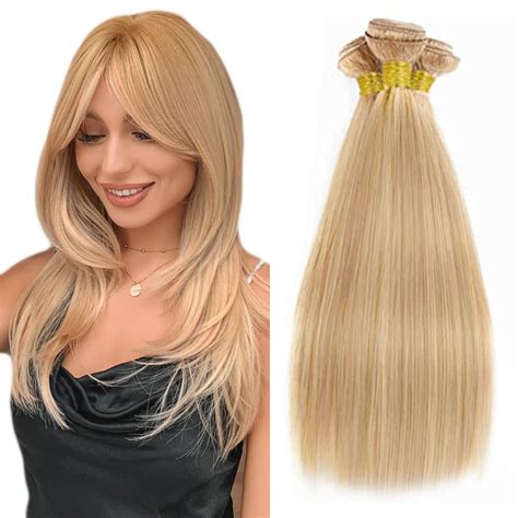 Amazon P Highlight Straight Human Hair Bundles Honey Blonde