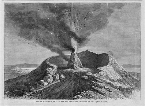 Mount Vesuvius In A State Of Eruption Starting In 1867 Volcano Lava