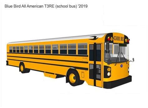 Blue Bird All American T3re School Bus 2019 3d Model 16147