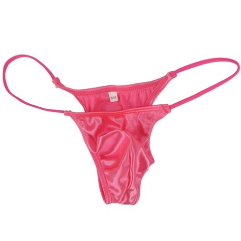 K Y K Mens Micro Bikini String Waist Shiny Satin Knit Nylon