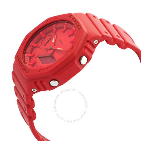 Casio G Shock Alarm World Time Quartz Analog Digital Red Dial Mens Watch Ga2100 4a 889232241739