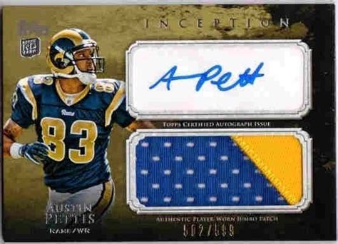 AUSTIN PETTIS 2011 Topps Inception Jumbo Prime Patch Autograph Rookie