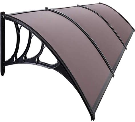 Vivohome Polycarbonate Window Door Awning Canopy Brown With Black