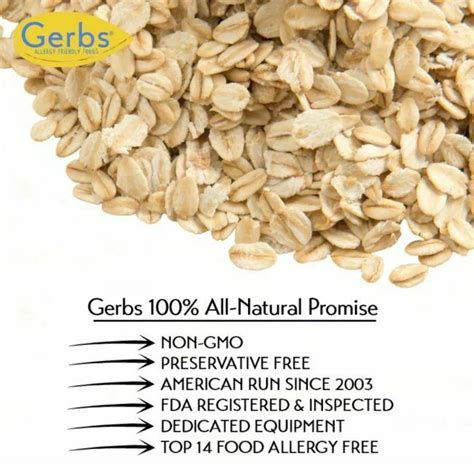 50 Lb Of Rolled Oats Old Fashioned Gluten Free Gerbs Allergy Friendly Foods