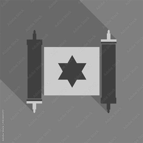 Torah scroll icon in flat style. Jewish Torah in expanded form. Flat ...