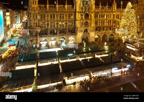 Aerial image of Munich with Christmas Market, Germany Stock Photo - Alamy