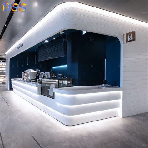 High Design Cafe Shop White Fruit Juice Bar Counter Fruit Juice Bar