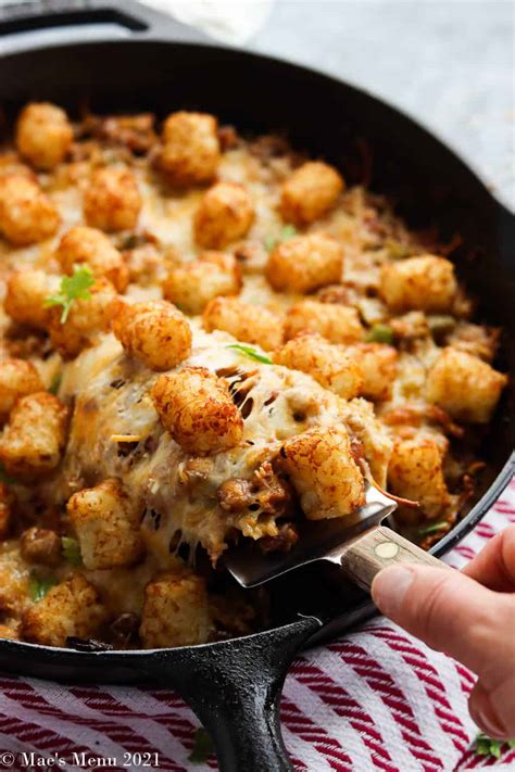 Best Cauliflower Cheesy Tater Tot Casserole Recipe Cauliflower Tater