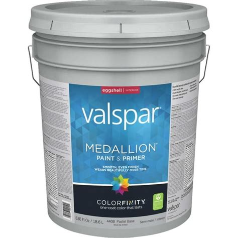 Valspar Medallion 100 Acrylic Paint And Primer Eggshell Interior Wall Paint Pastel Base 5 Gal