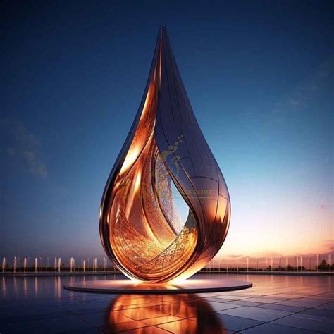 Customized Large Modern Hollow Metal Water Drop Art Sculpture For