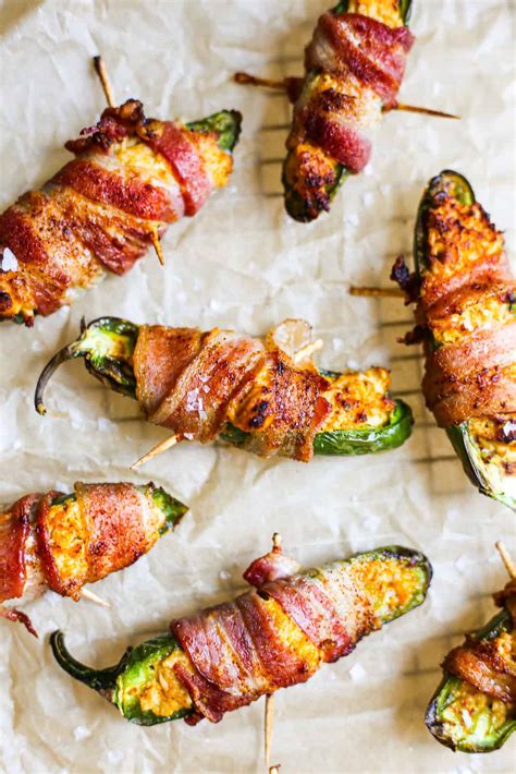 Cheesy Chicken Stuffed Bacon Wrapped Jalapeños The Defined Dish