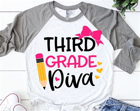 Third Grade Diva Svg Girl Rd Grade Svg Back To School Svg Etsy