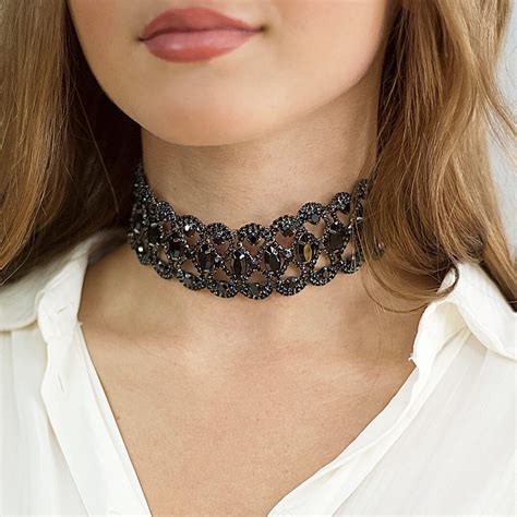 Black Rhinestone Choker Mary Rhinestone Choker Rhinestone Choker Necklace Black Rhinestone