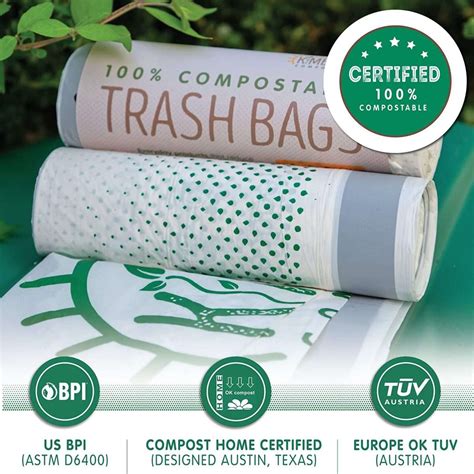 Compostable Trash Bags Large 13-Gallon – 25 x 0.91 Mils Extra-thick Hefty, Heavy-Duty Tall ...