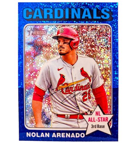 2024 Topps Heritage 63 Nolan Arenado Chrome Blue Sparkle EBay