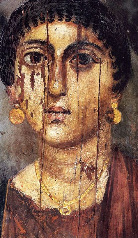 Retratos De El Fayum Mummy Portrait Of Isarous Hawara Egypt Detail