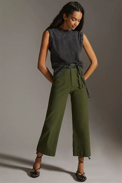 The Colette Cropped Wide Leg Pants By Maeve Cropped Wide Leg Trousers Cropped Wide Leg Pants