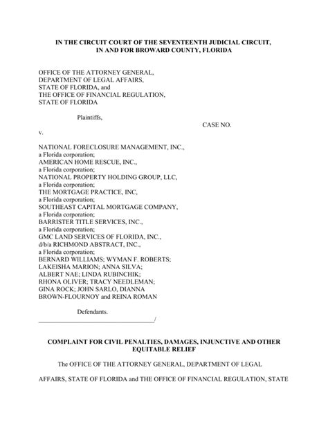 IN THE CIRCUIT COURT OF THE SEVENTEENTH JUDICIAL CIRCUIT,