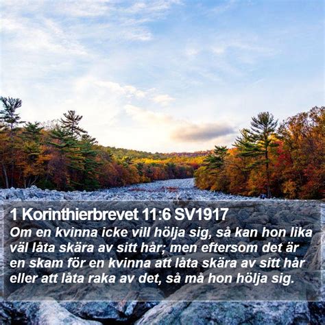 1 Korinthierbrevet 11 6 SV1917 Om en kvinna icke vill hölja sig så