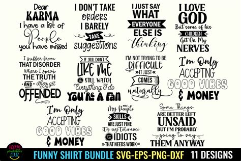 Funny Tshirt Svg Bundle I Humor Svg Png Illustration Par Happy Printables Club · Creative Fabrica