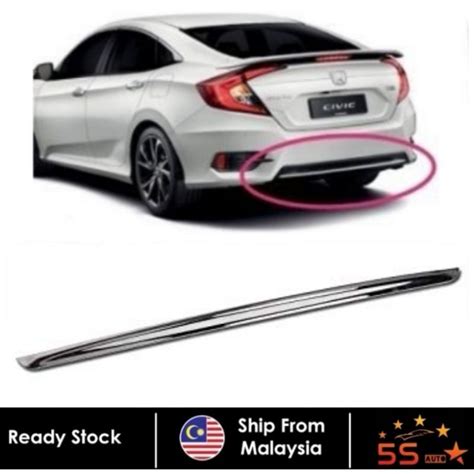 Honda Civic Fc Rear Bumper Chrome Lining Garnish Shopee