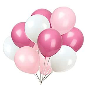 Latex Balloon Pcs Inch White And Light Pink And Rose Red Latex