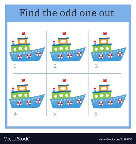 Find the odd one out logic puzzle for children Vector Image