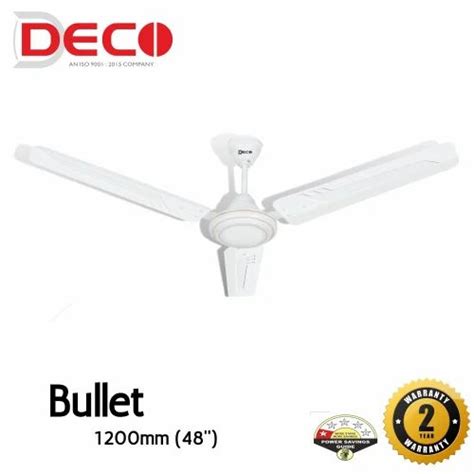 Deco Bullet Ceiling Fan With Copper Motor 48 1200 Mm Speed 400