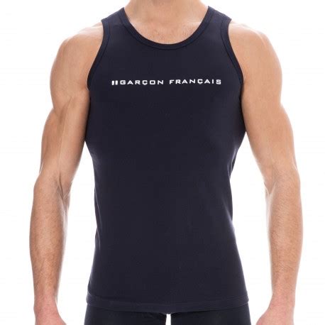 Gar On Fran Ais Logo Tank Top Navy Inderwear