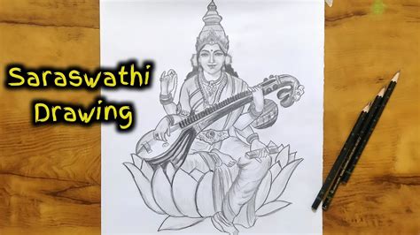 Saraswati Drawing Step By Step Saraswati Drawing Pencil For Beginners