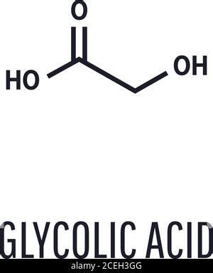 Glycolic Acid Molecular Structure Hydroacetic Acid Skeletal Chemical