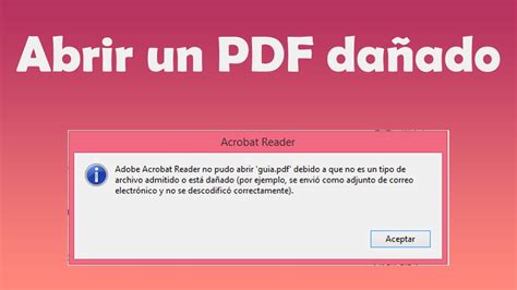 Como abrir un PDF dañado o como reparar un archivo PDF dañado YouTube