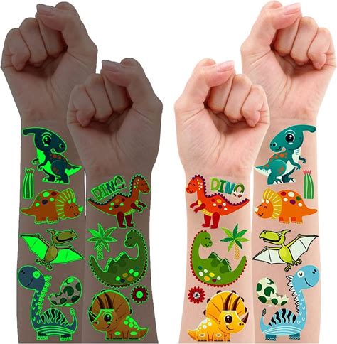 Leesgel Dino Tattoo Kinder Jungen St Ck Leucht Kindertattoos