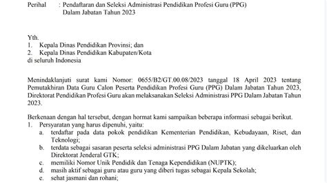 Dibuka Hari Ini PPG Dalam Jabatan 2023 Cek Syarat Waktu Pendaftaran