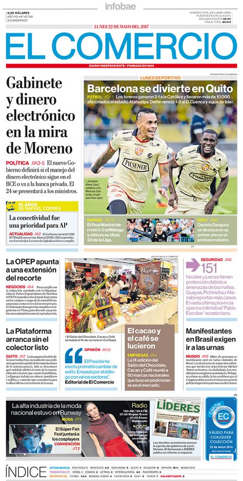 El Comercio Ecuador Lunes 22 De Mayo De 2017 Infobae