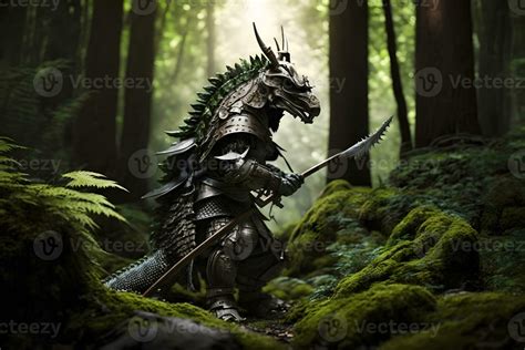 Fantasy dragon samurai in the forest. Neural network AI generated art 29610881 Stock Photo at ...