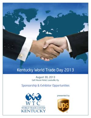 Fillable Online Wtcky Sponsorship Exhibitor Opportunity World Trade