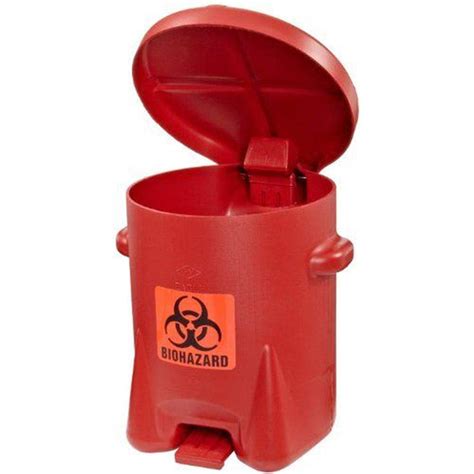 Biohazardous Waste Can 6 Gal Red Poly