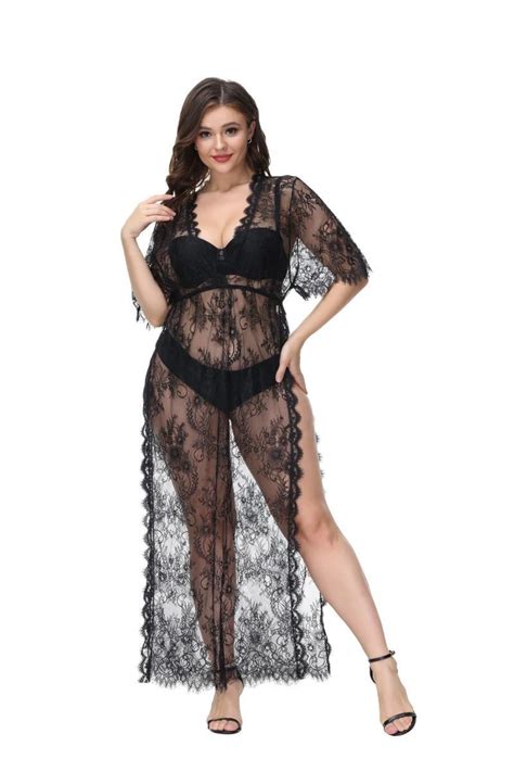 Women S Erotic Lingerie Sexy Transparent Nightdress Plus Size Eyelashes