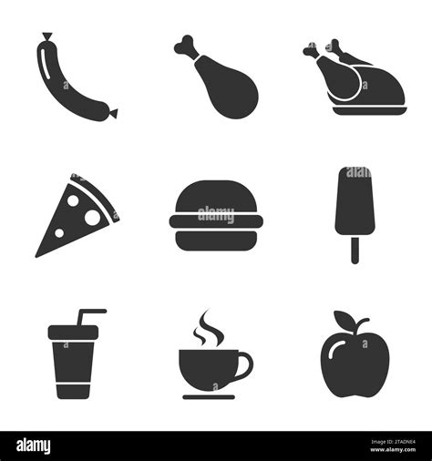 Meal кelated Icon Set Food Icon Set Flat Vector Illustration Stock Vector Image And Art Alamy