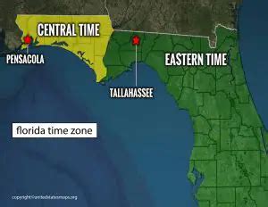 Florida Time Zone Map Map Of Florida Time Zones