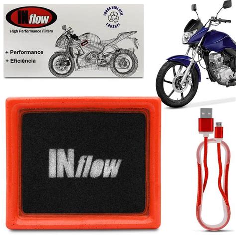 Filtro De Ar Esportivo Inflow Honda Cg Nxr Bros Pop