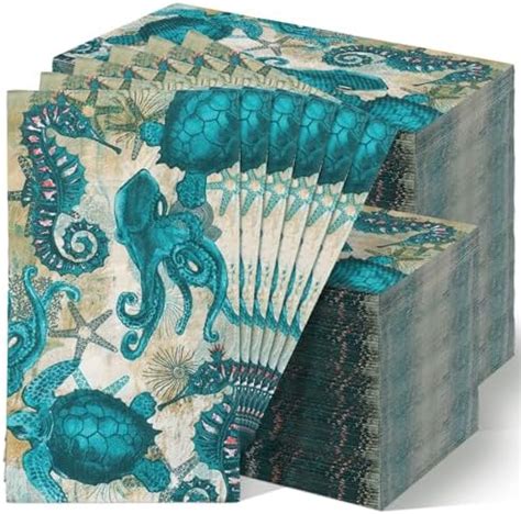 Amazon Anydesign Pcs Under The Sea Guest Napkins Vintage Crab