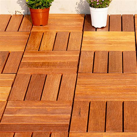 Interlocking Patio Flooring Tiles Solid Wood Waterproof Patio Flooring ...