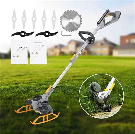 Garden Mowers 2in1 Lawn Mower Cordless Grass Trimmer Led Display Electric Whipper Strimmer