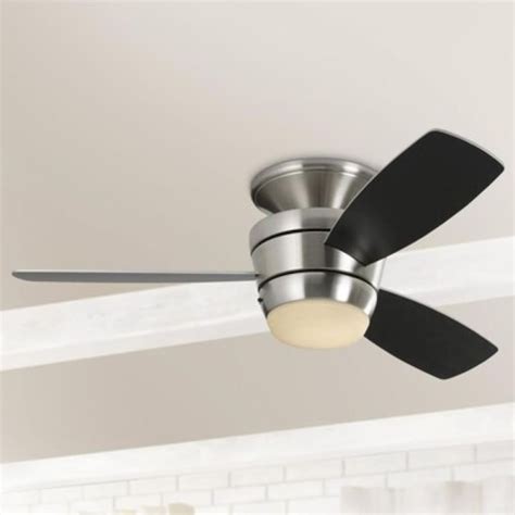 Harbor Breeze Mazon 44 In Brushed Nickel Led Indoor Flush Mount Ceiling