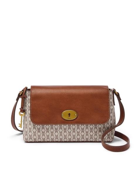 Fossil Gabriella Small Flap Crossbody In Brown Lyst