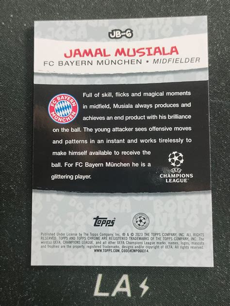 LA拍卖22 23 Topps Chrome UCC Jamal Musiala 欧战Chrome 德国 贾马尔 穆西亚拉 穆夏拉