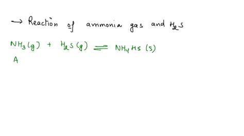 Ammonia Gas Nh3 And Hydrogen Sulphide Gas H2s React Together To Form A Salt Ammonium Sulphide