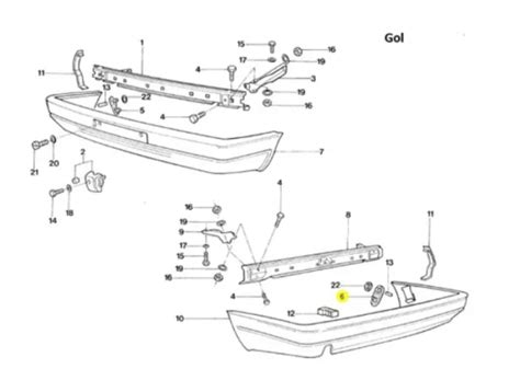 Par Suporte Lateral Parachoque Traseiro Gol G Vw Rib Parts